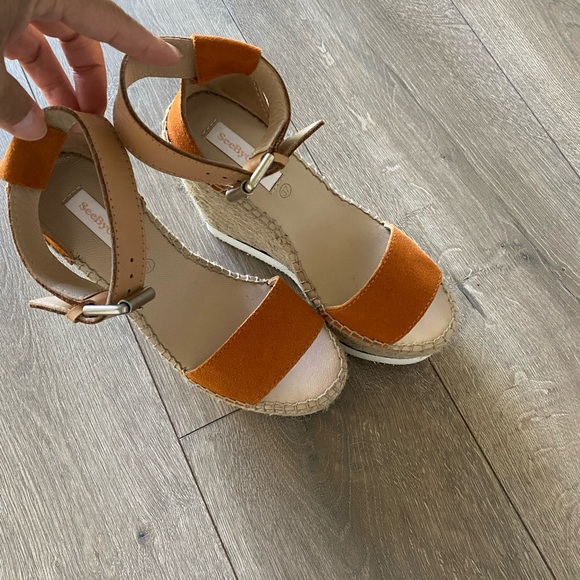 PRICE ⬇️ 
See by Chloe - Glyn Orange suede Espadrille Wedge - size 37 / 6.5 - Picture 8 of 10